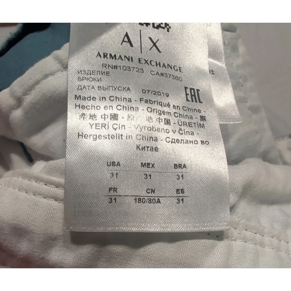 Armani Exchange A|X Men's Slim Fit Chino Pants - Slate Blue - Size 31